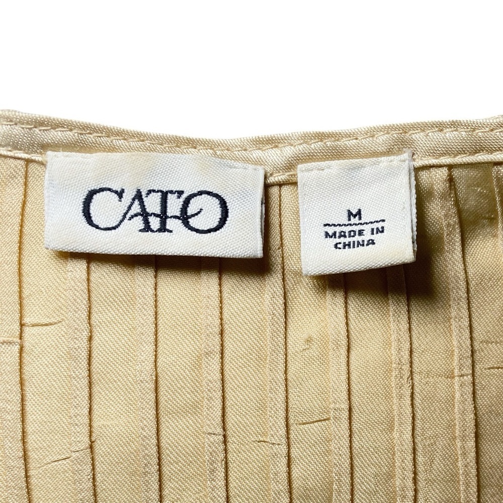Cato Gold Pleated Women's Blouse - Picture 8 of 14
